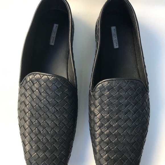 NEW! BOTTEGA VENETA BLACK LEATHER MADE IN ITALY LOAFER FLATE MEN\'S SIZE 42; US 9 main image 10